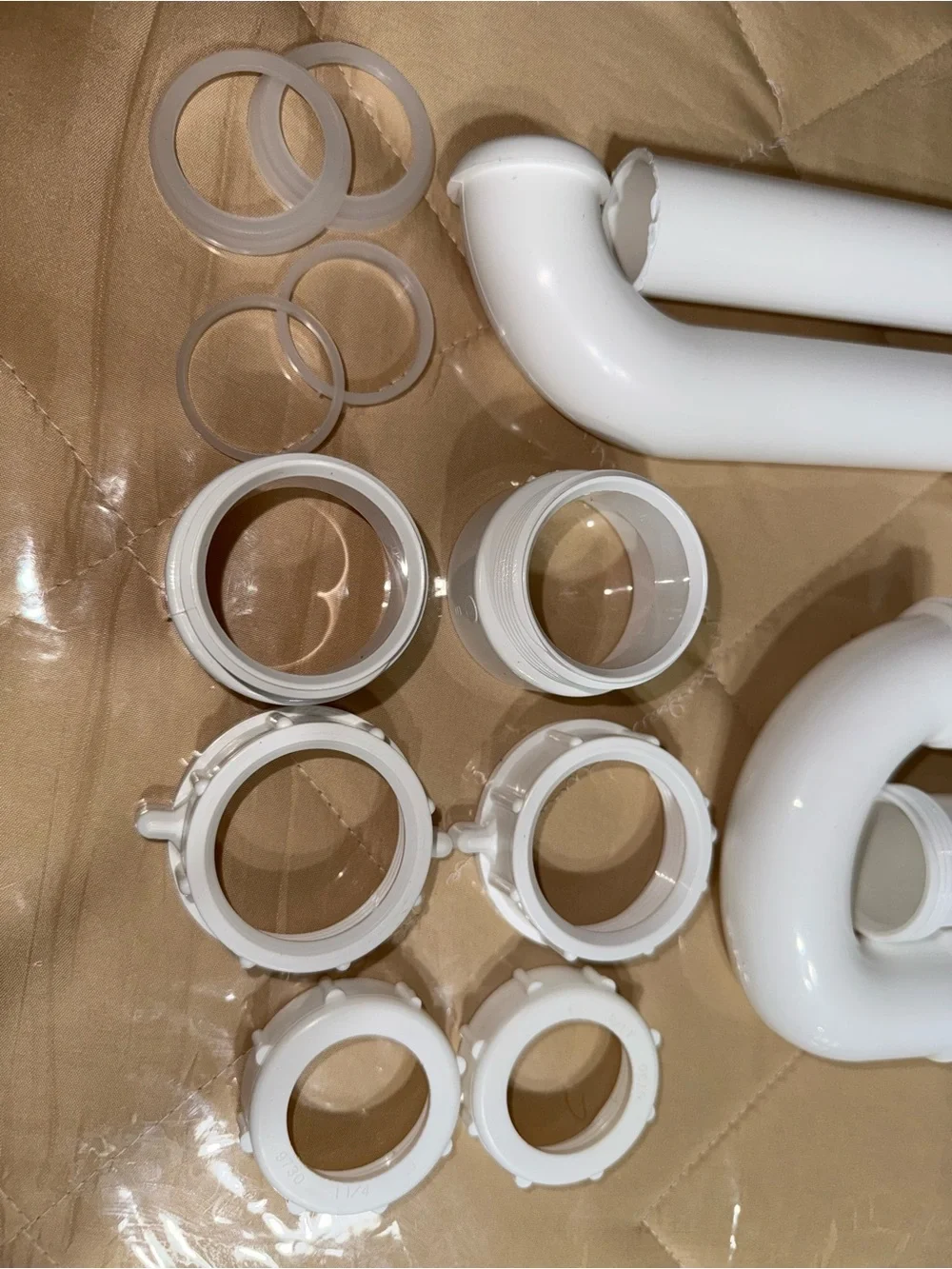 1-1/2” Sink P-Trap Drain Kit White Plastic Fits 1-1/4” & PlumbCraft Repair